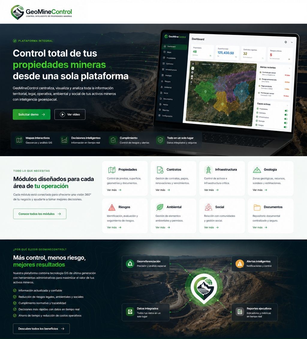 Mockup de GeoMineControl